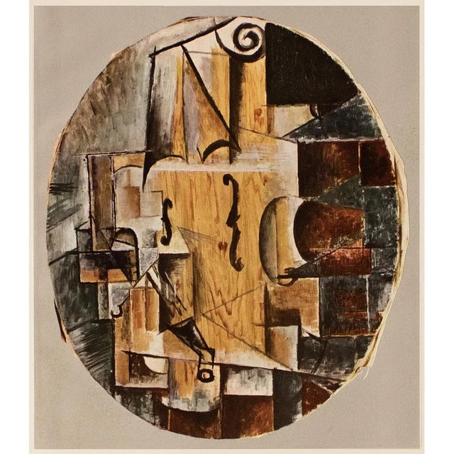 The School of Paris 1954 After Pablo Picasso "Violin", Period First Limited Edition Offset Lithograph For Sale - Image 3 of 13