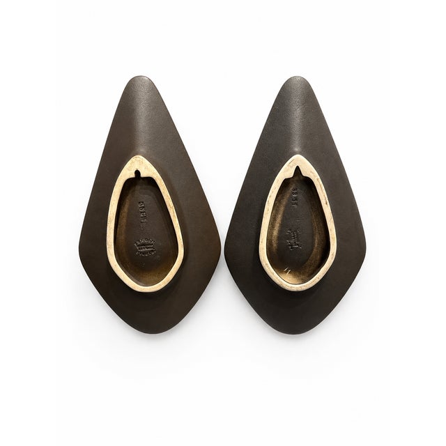 Large Stoneware Candlestick Wall Lights by Einar Johansen for Soholm, 1960s, Set of 2 For Sale - Image 3 of 7