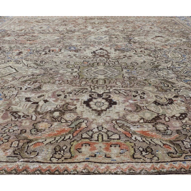 Square Antique Persian Sultanabad-Mahal Rug With All-Over Sub-Geometric Design For Sale - Image 4 of 12