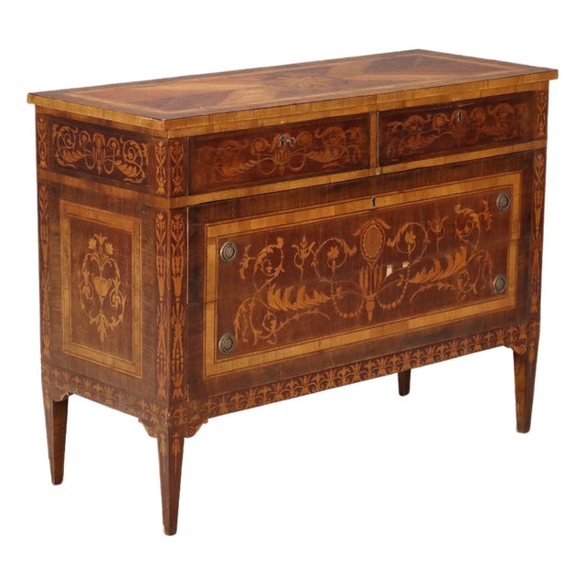 Neoclassical Style Mahogany Chest of Drawers For Sale
