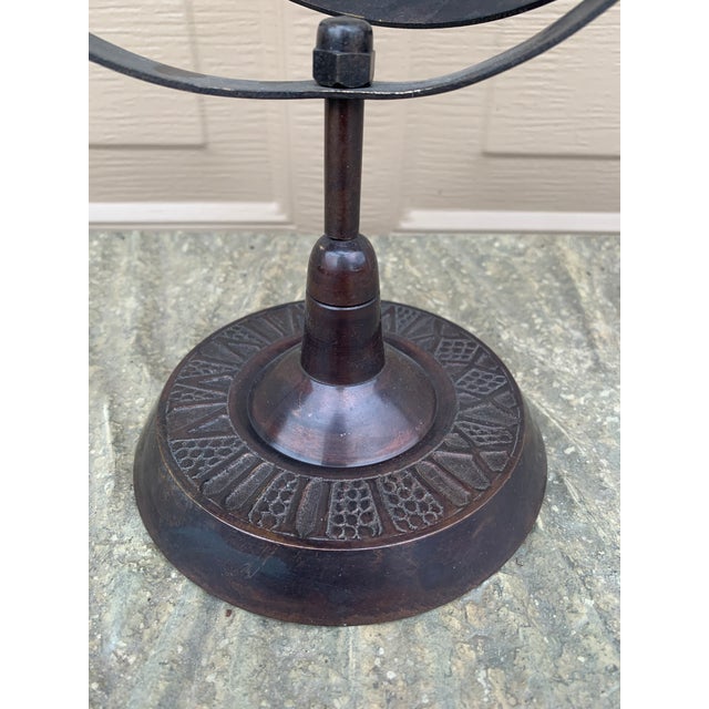 Metal Late 20th Century English Country Iron Bronze Garden Armillary Sundial For Sale - Image 7 of 11