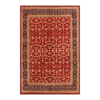 Bohemien Ziegler Red Blue Hand-Knotted Wool Rug - 8'1'' X 10'0'' For Sale
