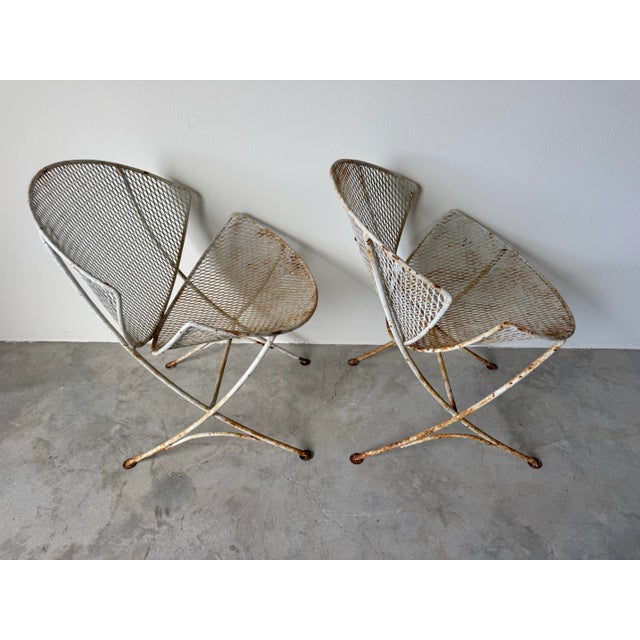 White 1960’s Vintage Maurizio Tempestini for Salterini “Clamshell” or “Orange Slice” Outdoor Chairs – Pair For Sale - Image 8 of 12