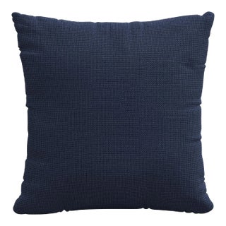 Red from Scalamandre crafted by Cloth & Company 20" Decorative Pillow, Navy Blue Solid Linen For Sale