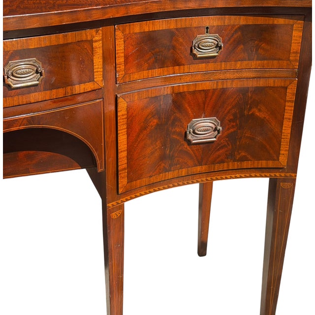 1910s Antique Georgian Style Inlaid Mahogany Sideboard For Sale - Image 5 of 6