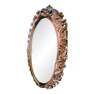 Mid Century Gold Acanthus Leaf Oval Wall Mirror