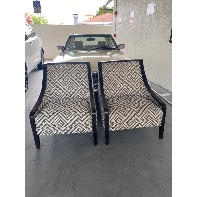 Art Deco 1980s Donghia Style Club/ Slipper Chairs - Set of 2 For Sale - Image 3 of 12