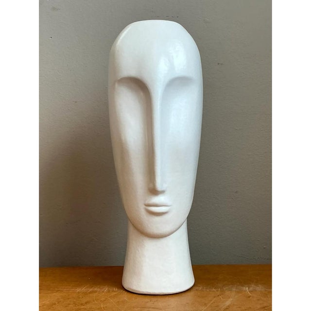White Vintage Abstract Ceramic Bust Sculpture For Sale - Image 8 of 12
