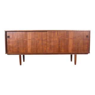 Danish Modern Square Pull Credenza in Teak For Sale