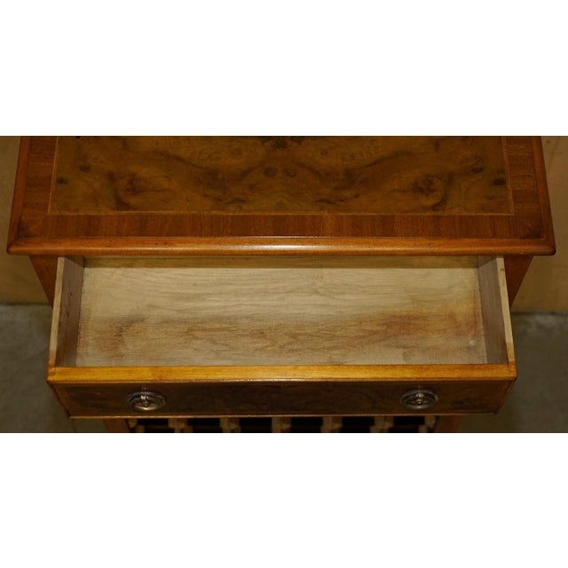 Reclaimed Burr Walnut Wine Bottle Rack Sideboard with Drawer For Sale - Image 10 of 15
