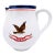 1970s Hand-Painted Italian Pottery Pitcher With Eagle Motif – Vintage Americana Jug For Sale