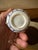 Ceramic Vintage Asian Porcelain Perfume Bottle or Miniature Vase With Glass Stopper and Wooden Stand For Sale - Image 7 of 7