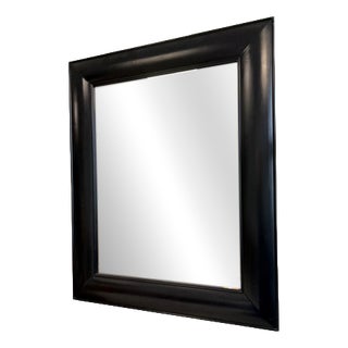 Black Wooden Wall Mirror, 1980s For Sale