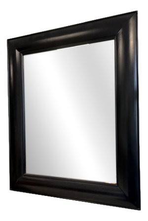 Black Wooden Wall Mirror, 1980s