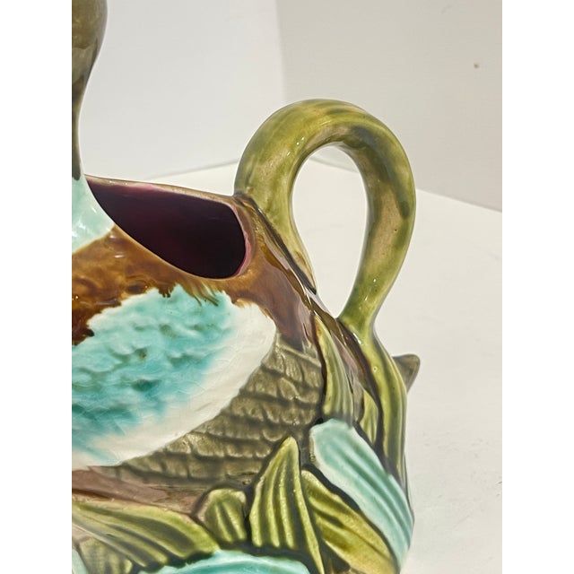 Antique French Majolica Duck Pitcher by Onnaing, c.1890 For Sale - Image 10 of 13