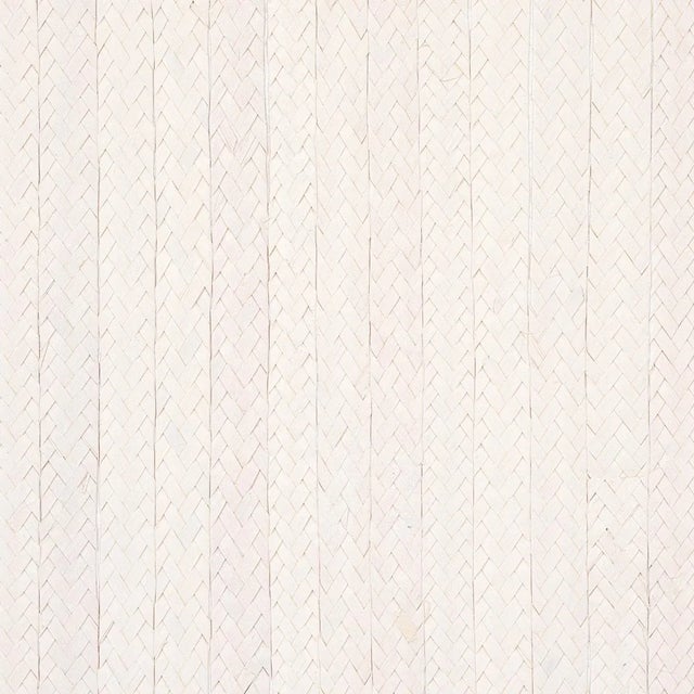 Sample - Schumacher Braided Buri Wallpaper in Ivory For Sale