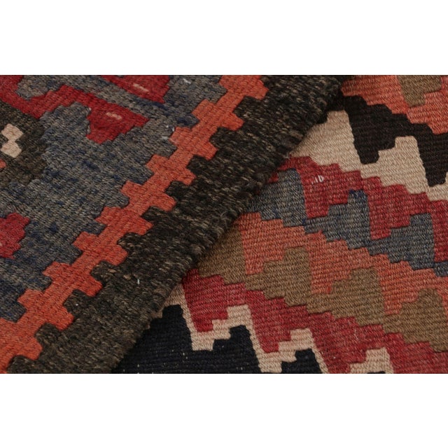 Red 1920s Antique Persian Kilim in Black, Red and Blue Tribal Patterns For Sale - Image 8 of 8