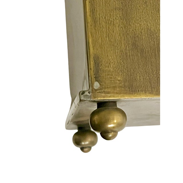 Vintage Edward Alden Brutalist Brass-Tone Metal Wall Curio Shelf Cabinet, Hong Kong, Signed For Sale - Image 13 of 17