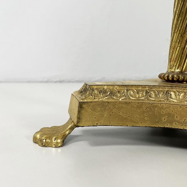 Italian Empire Style Table Stand in Finely Crafted Brass and Bronze, Early 1900s For Sale - Image 18 of 18