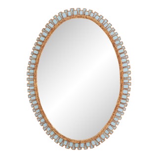 An Oval Mirror in the Manner of Line Vautrin. For Sale
