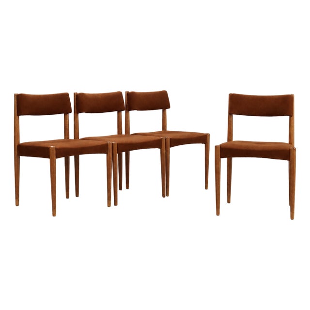 Modern Danish Teak Dining Chairs attributed to Aksel Bender Madsen, 1960s, Set of 4 For Sale