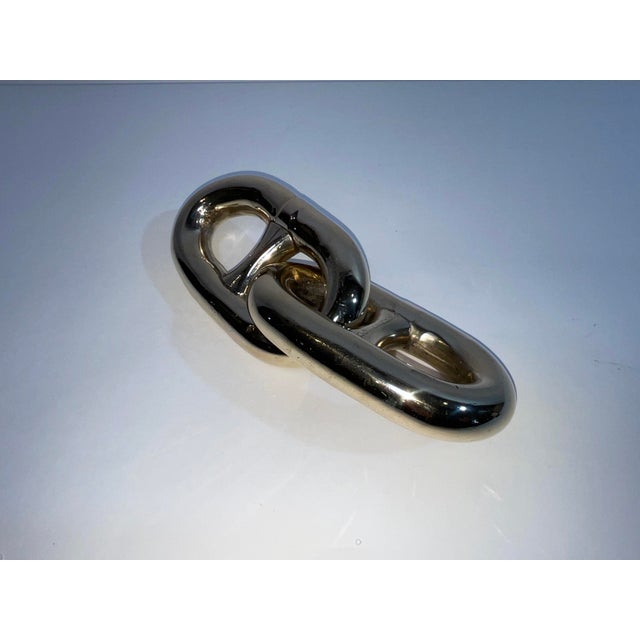 Nautical Double Link of Highly Polished Stud Link Chain For Sale - Image 3 of 6
