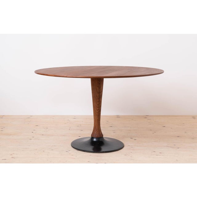 1960s Mid-Century Modern Round Dining Table from Dřevotvar Jablonné Nad Orlicí, Former Czechoslovakia, 1960s For Sale - Image 5 of 5
