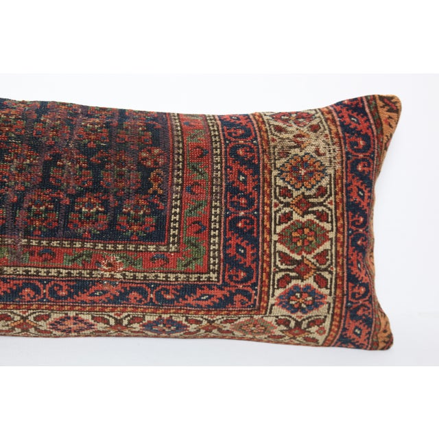 Early 20th Century Antique Persian Rug Lumbar Pillow Cover – Decorative Tribal Cushion Cover -16'' X 43'' For Sale - Image 5 of 8