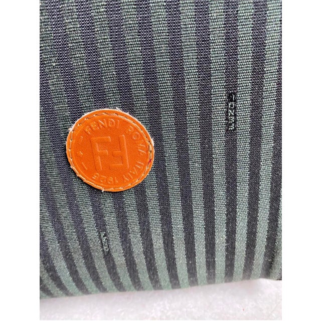 Striped Leather Cognac Club Chair from Fendi, 1990s For Sale - Image 4 of 7