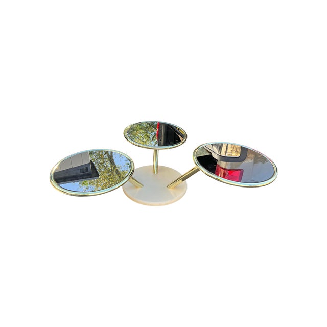 Mid-Century Modern Vintage Mid Century Modern Brass Glass Coffee Table Italian in Milo Baughman Style Design For Sale - Image 3 of 12