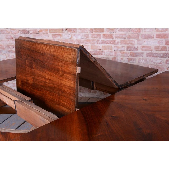 Wood Art Deco Extendable Dining Table in Walnut, Czech, 1920s For Sale - Image 7 of 18