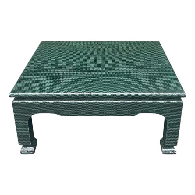 Raffia Wrapped Ming Coffee Table in the Manner of Karl Springer For Sale