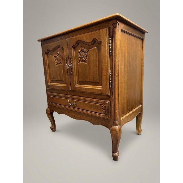 Mid-Century French Oak Side Cabinet For Sale - Image 4 of 6