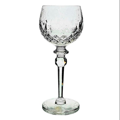 This exquisite set of four Rogaska “Gallia” hock wine glasses showcases the brilliance of European crystal craftsmanship....