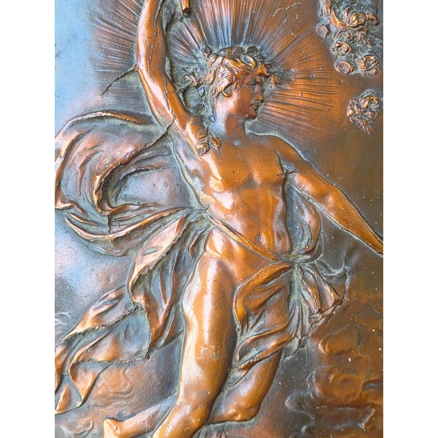 Rare. Original Karl Sterrer "Aurora" Copper Reppouse', c.1890, Art Nouveau For Sale - Image 4 of 12