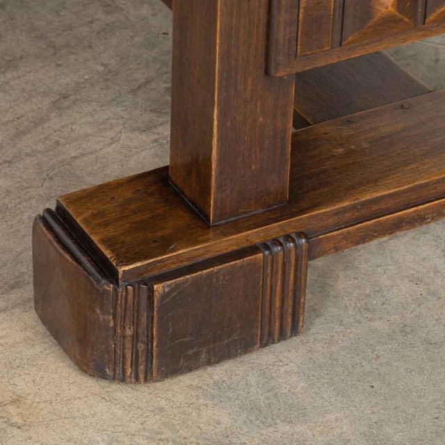 Mid 20th Century French Oak Extendable Dining Table Attributed to Charles Dudouyt For Sale - Image 16 of 18