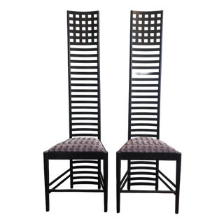 1980s Attributed Hill House Chair by Charles Rennie Mackintosh, Set of Two For Sale