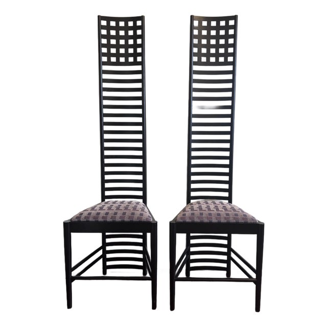 1980s Attributed Hill House Chair by Charles Rennie Mackintosh, Set of Two For Sale