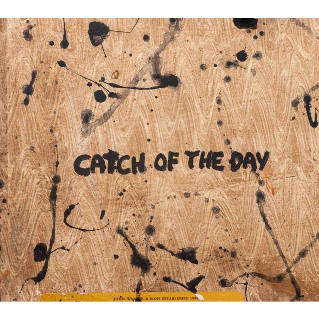David Tinsley "Catch of the Day" Folk Art Oil on Panel For Sale - Image 9 of 10