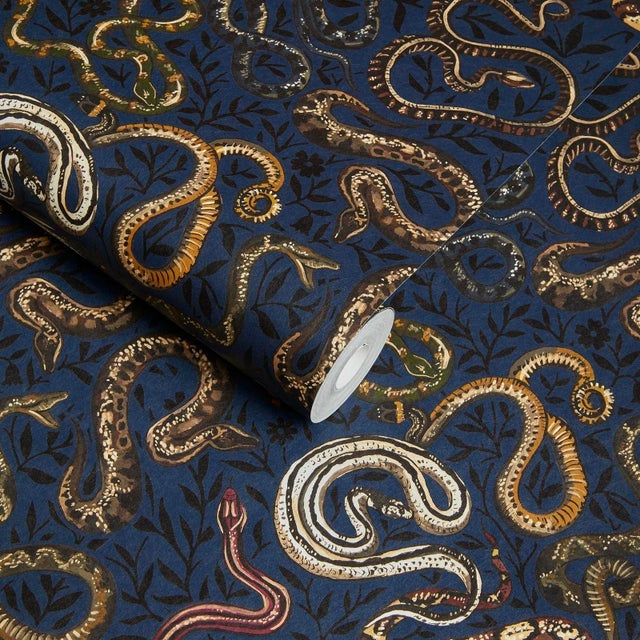 English House of Hackney Snakes & Adders Wallpaper - Black For Sale - Image 3 of 4