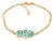 Turquoise Enamel Floral Hamsa Hand Gold Vermeil Chain Bracelet For Sale