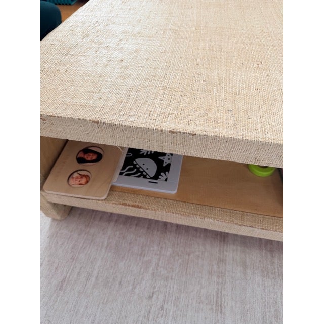 Crate & Barrel Meadow Grasscloth Coffee Table For Sale - Image 12 of 12