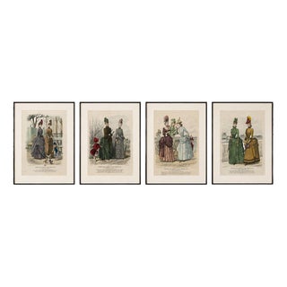 Journal des Dames et des Demoiselles, French Fashion Prints Parisian Ladies and Children, 1887, Paper, Set of 4 For Sale