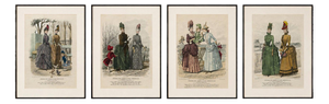 Journal des Dames et des Demoiselles, French Fashion Prints Parisian Ladies and Children, 1887, Paper, Set of 4