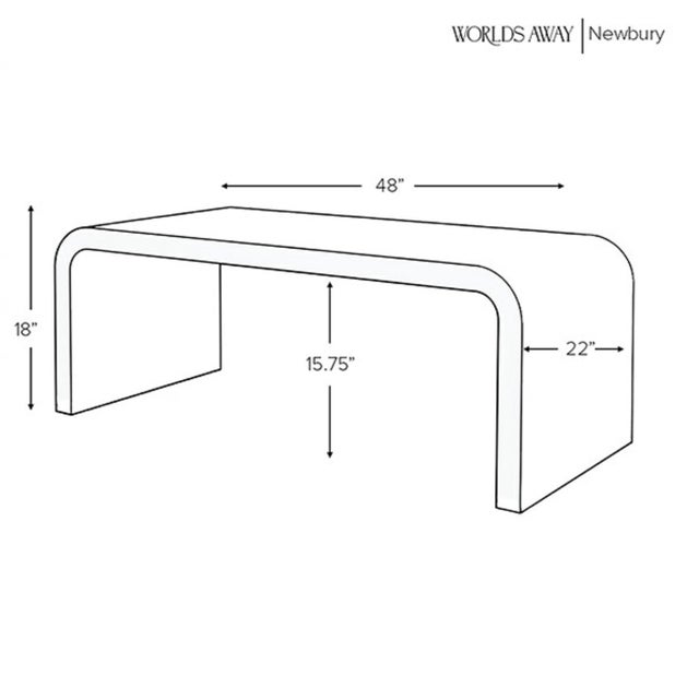 Matthew Izzo Home Newbury Light Burlwood Waterfall Edge Coffee Table For Sale In New York - Image 6 of 7