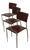 Vintage Ginger Cognac Leather and Chrome Dining Chairs from Fasem, Italy, 1980s, Set of 3 For Sale