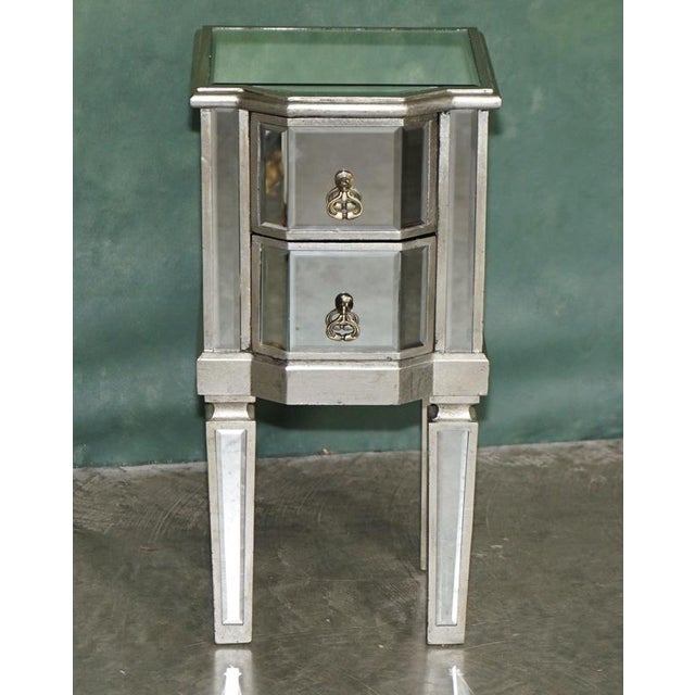 Venitian Bevelled Glass Nightstand with Drawers by Aeg, 2010, Set of 2 For Sale - Image 13 of 18
