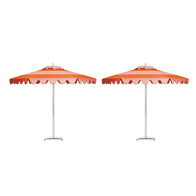 Contemporary Tuscan Sunset 9' Patio Umbrella, Light Pink & Orange, Set of 2 For Sale - Image 3 of 3