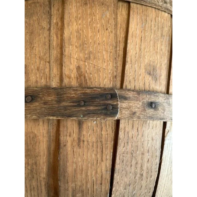 Early 1900s Apple Gathering Oak Splint Basket For Sale - Image 11 of 11