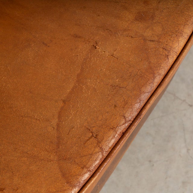 Pair of 20th Century Danish Vintage Brown Leather Wingback Club Chairs For Sale - Image 6 of 18